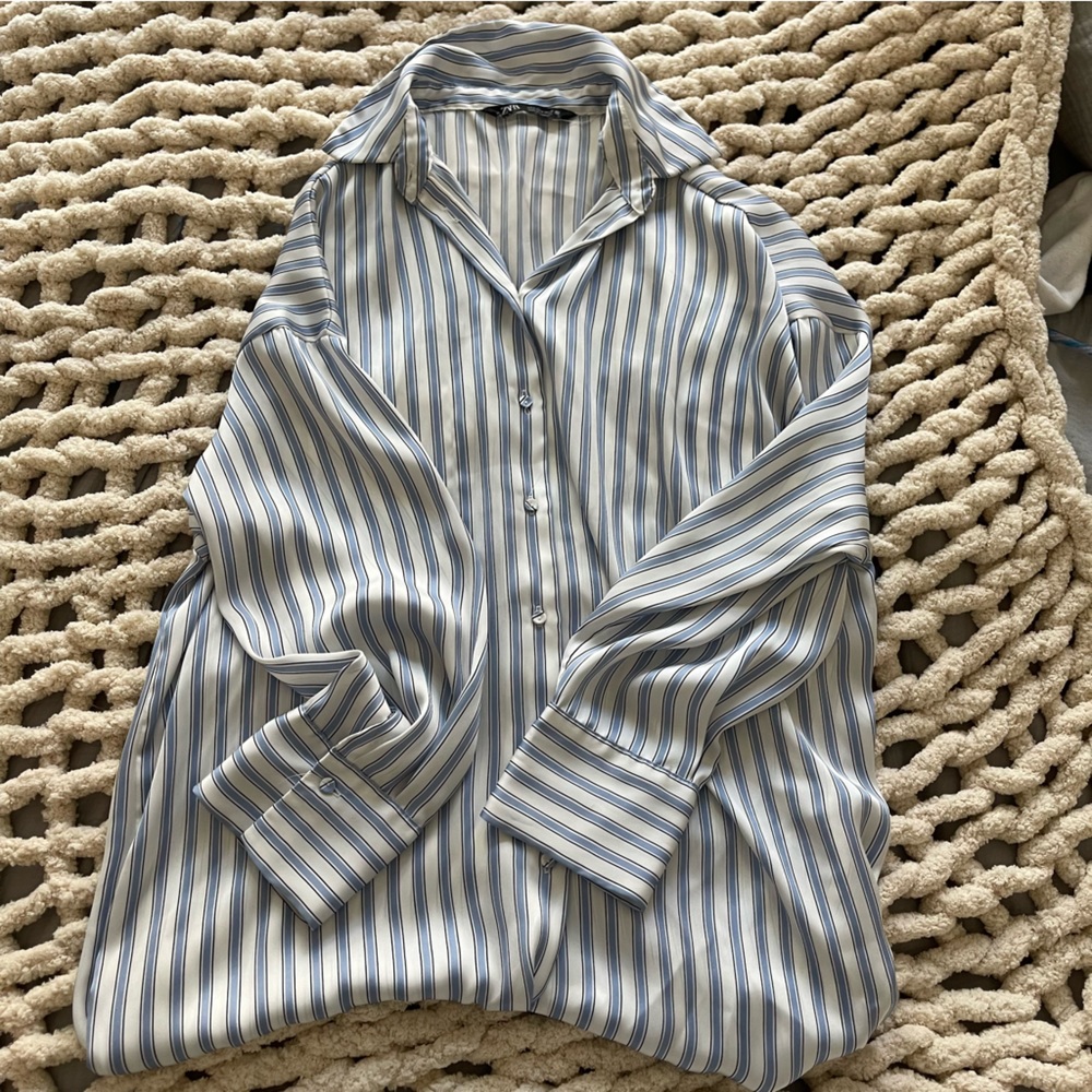 Zara Oversized Striped Shirt